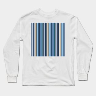 Vertical stripes in harmony of blue color Long Sleeve T-Shirt